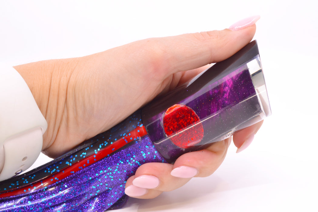 Marlin Magic Lures Purple MOP Black Back Reverse Taper Large Tube 12" 9oz Skirted