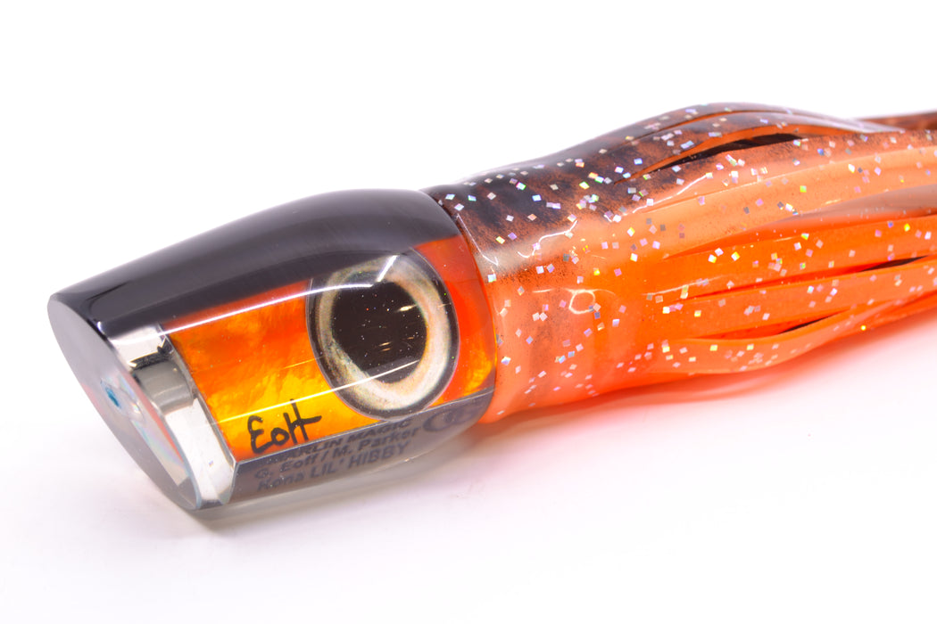Marlin Magic Orange MOP Black Back Taxi Eyes Lil Hibby 10" 7.2oz Skirted Orange Dots