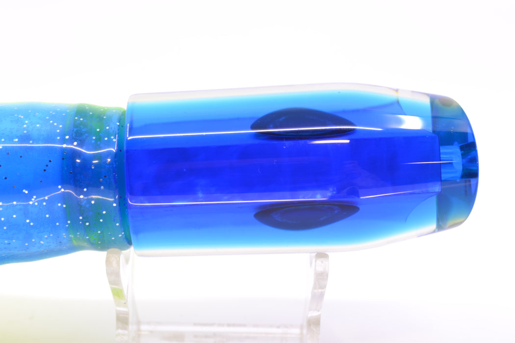 Moyes Lures White MOP Blue-Yellow Back Taxi Eyes Davey Boy 12" 8oz Skirted