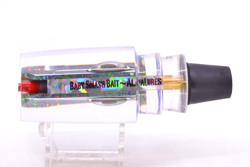 Aloha Lures Clear Mirrored Purple Rainbow Back Taxi Eyes Baby Smash Bait 12" 6.2oz