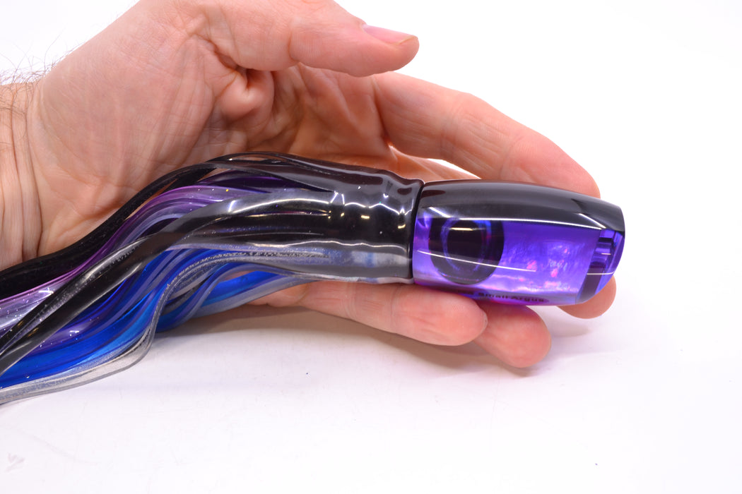 Moyes Lures Purple MOP Black Back Small Argus 9" 3.5oz Skirted Skipjack GZE