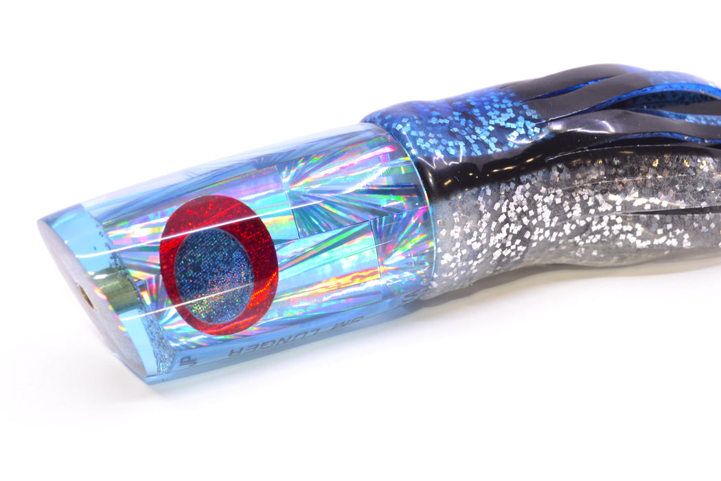 Koya Lures Ice Blue Rainbow Starburst JP Small Lunger 10" 6oz Skirted Black & Blue Bars