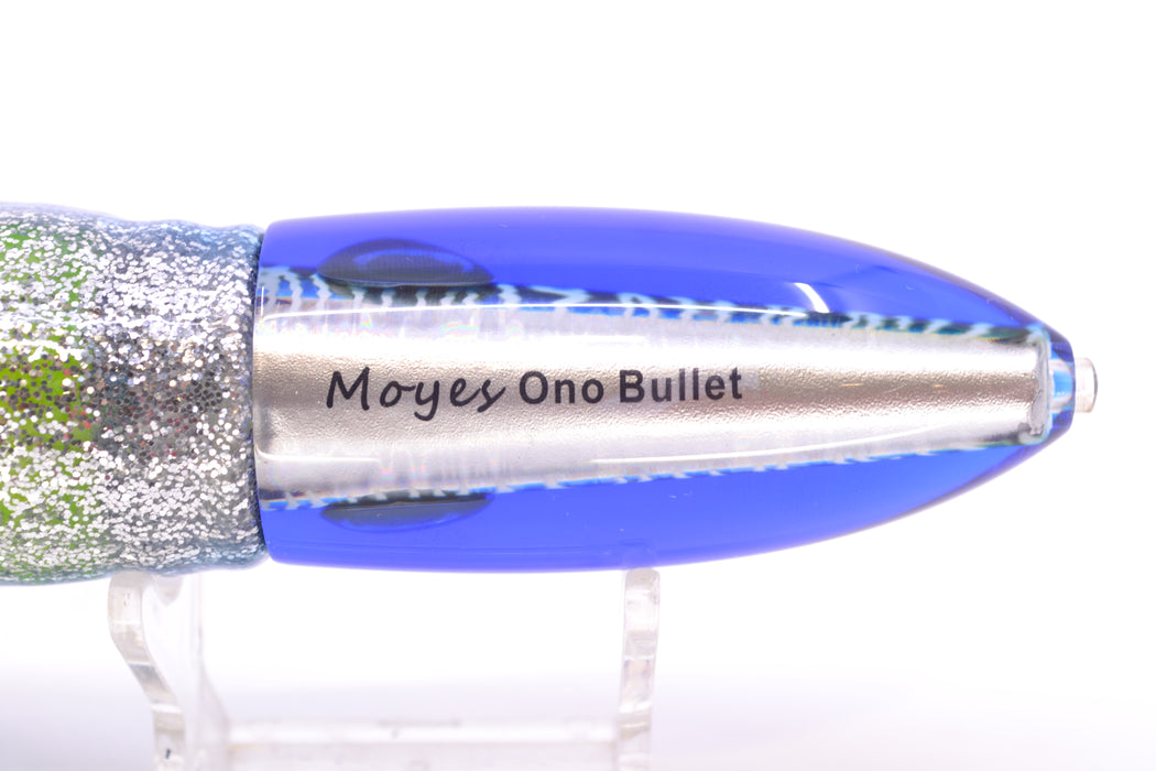 Moyes Lures Blue Mackerel Keeled Medium Ono Bullet 9" 8.7oz Skirted Blue Aurora GZE