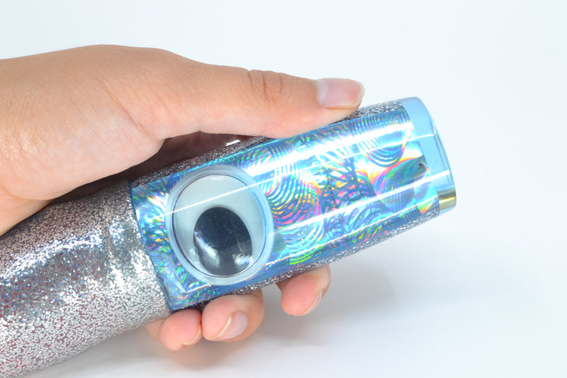 Koya Lures Ice Blue Rainbow Swirl Doll Eyes Hard Head Offset Tube 12" 6.8oz Skirted *CHIPPED*