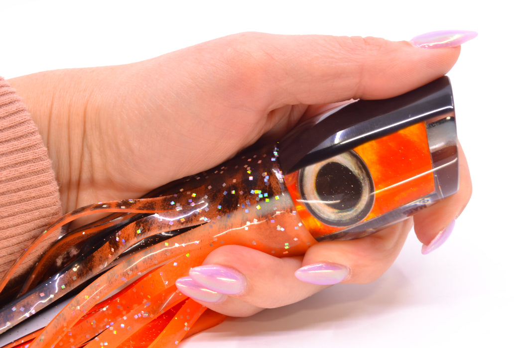 Marlin Magic Orange MOP Black Back Taxi Eyes Lil Hibby 10" 7.2oz Skirted Orange Dots