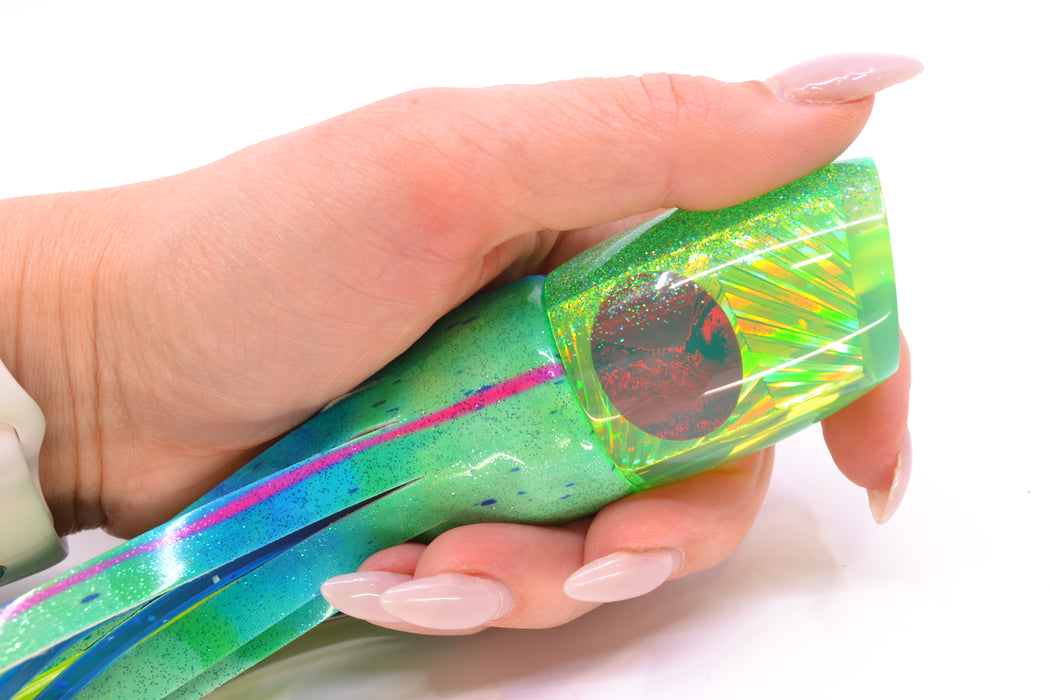 TANTRUM Lures Chartreuse Starburst Glitter Back Medium Bandit 9" 4.7oz FT Vinyl Mad Mahi