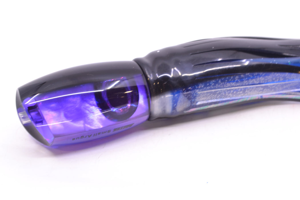 Moyes Lures Purple MOP Black Back Small Argus 9" 3.5oz Skirted Skipjack GZE
