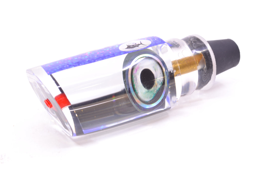 Aloha Lures Clear Mirrored Purple Rainbow Back Taxi Eyes Baby Smash Bait 12" 6.2oz