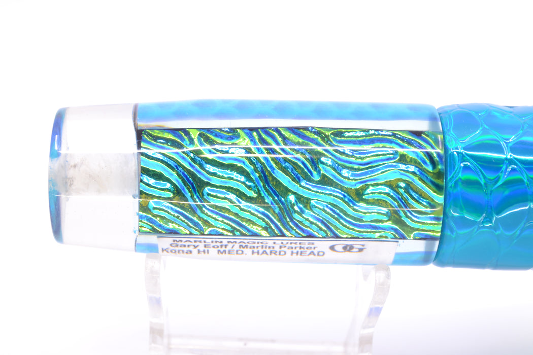 Marlin Magic Ice Blue-Akule Lava Medium Hard Head 9" 4oz Vinyl Turquoise Scale