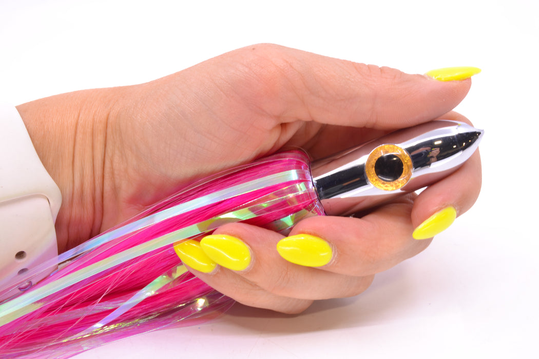 Iland Lures Pink Flash Hair Chrome Head "Hawaiian Eye" Ilander 8.5" 2.5oz IL400F-PK