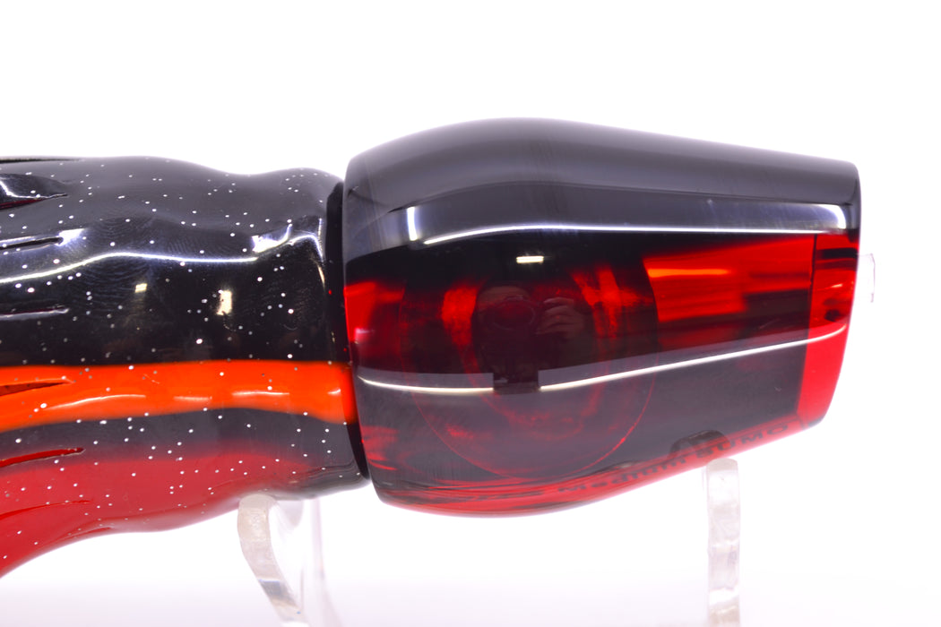 Moyes Lures Red Mirrored Black Back Taxi Eyes Medium Sumo 12" 6.8oz Skirted
