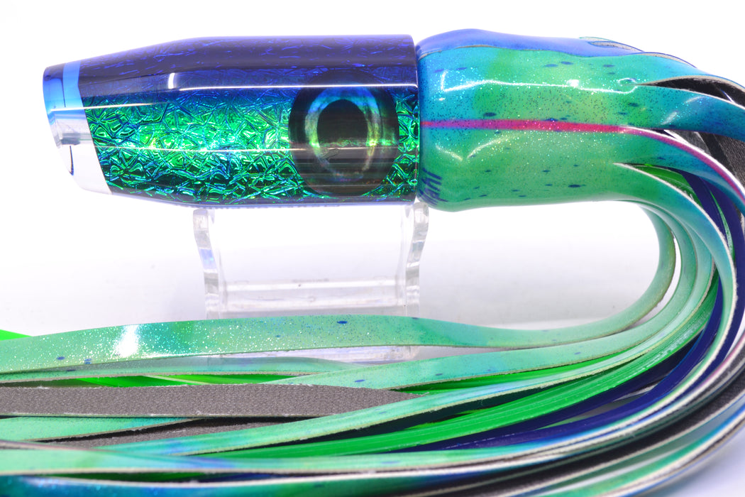 Moyes Lures Blue-Green Oil Slick Blue Back O.S. Plunger 12" 6oz FT Vinyl Mad Mahi GZE