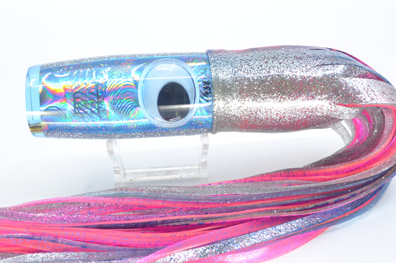 Koya Lures Ice Blue Rainbow Swirl Doll Eyes Hard Head Offset Tube 12" 6.8oz Skirted *CHIPPED*