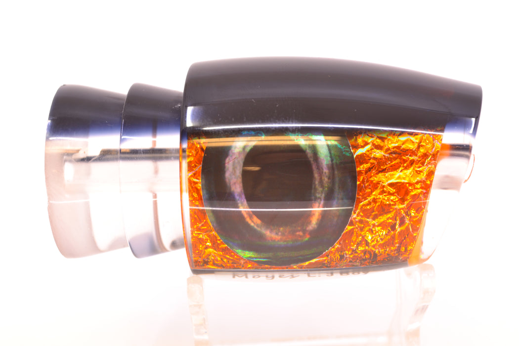 Moyes Lures Orange Rainbow Dichro Black Back Taxi Eyes Large J-Boy 14" 6oz