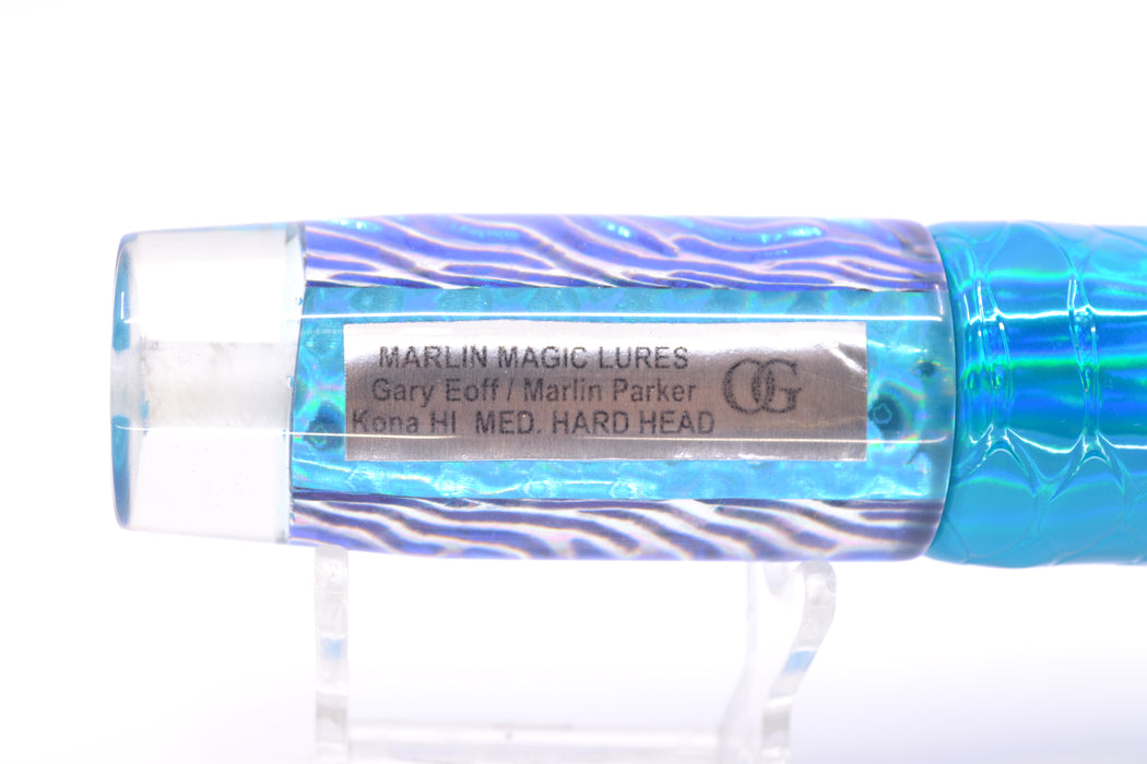Marlin Magic Ice Blue-Akule Lava Medium Hard Head 9" 4oz Vinyl Turquoise Scale