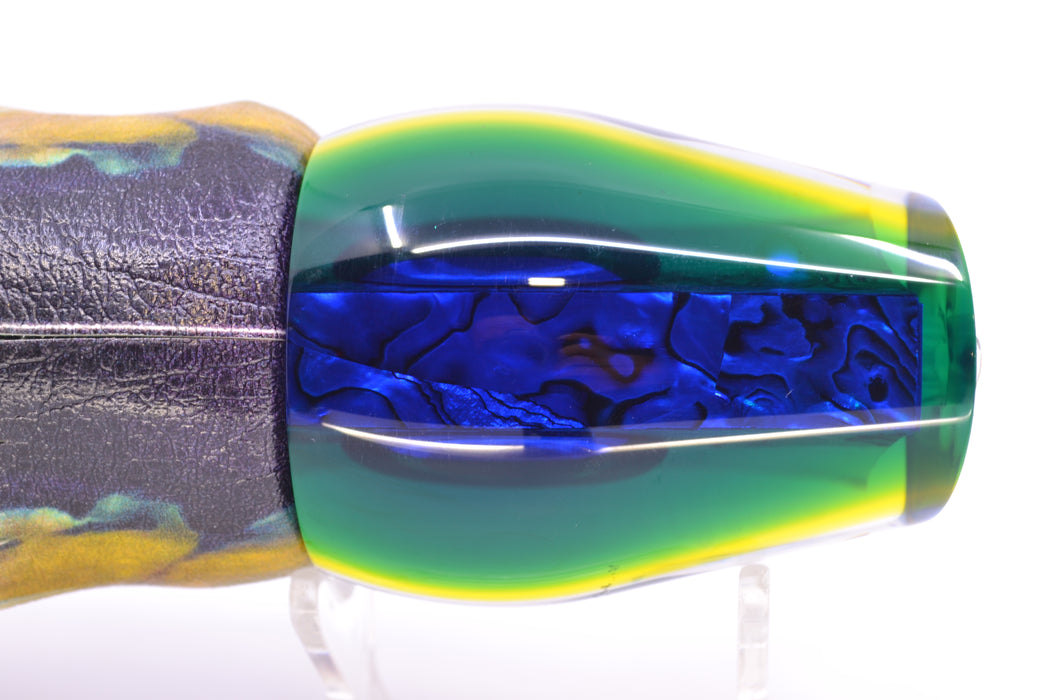 Moyes Lures Yellowfin Paua-MOP Blue-Yellow Back Large Sumo 14" 10.3oz ALV Vinyl Yellowfin