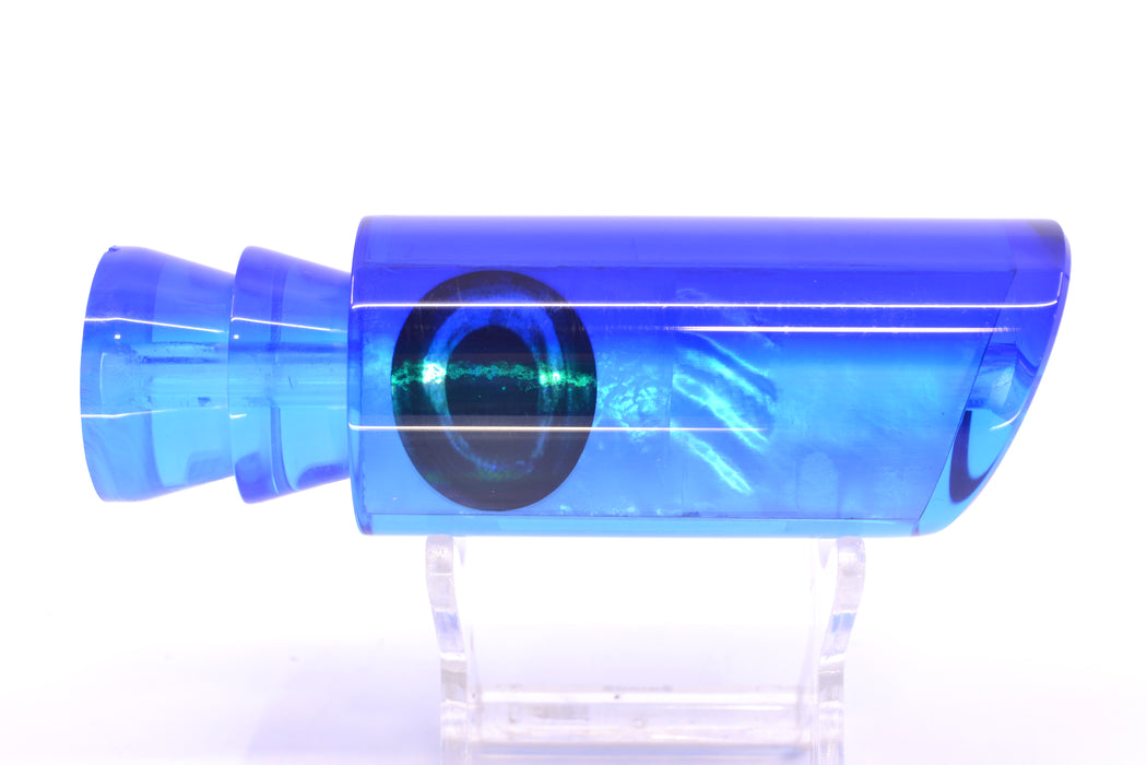 Moyes Lures Ice Blue MOP Blue Back Taxi Eyes Medium Pipe Bomb 12" 4.6oz GZE