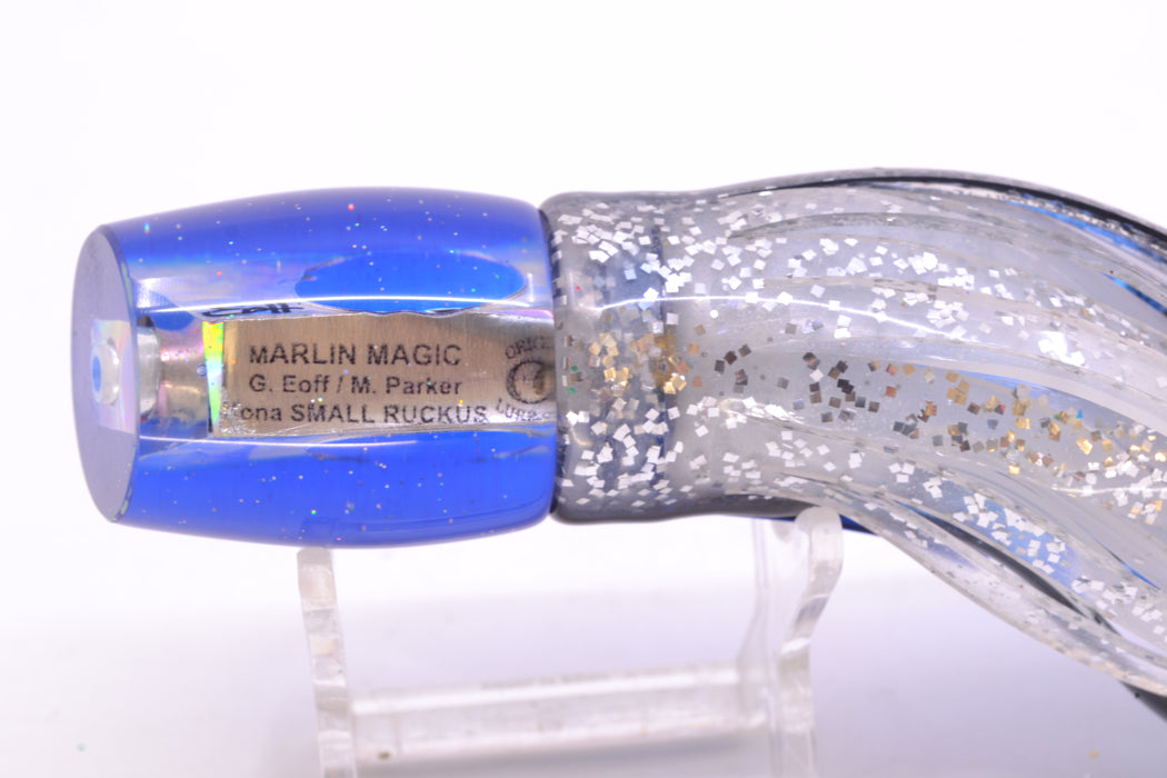 Marlin Magic White Awabi Blue Back Taxi Eyes Small Ruckus 9" 5oz Skirted Black-Blue-Silver