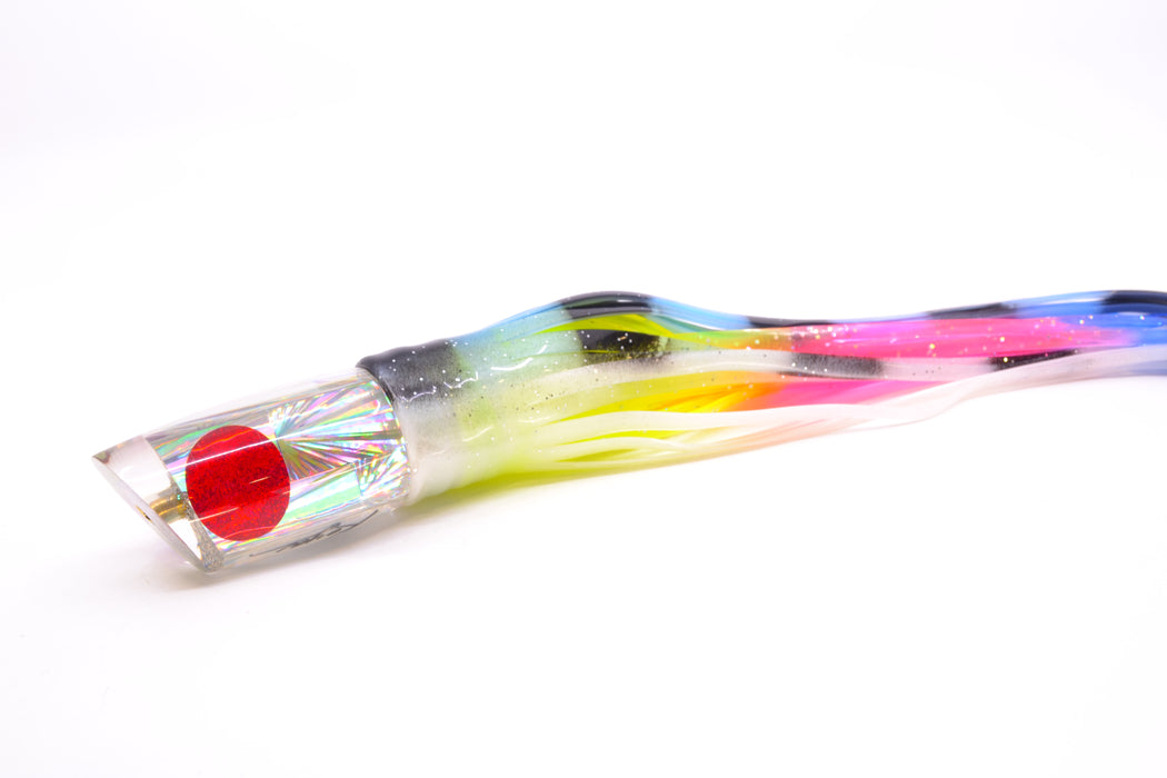 Koya Lures Silver Rainbow Starburst Red Eyes Poi Dog 9" 7oz Skirted Fruit Salad