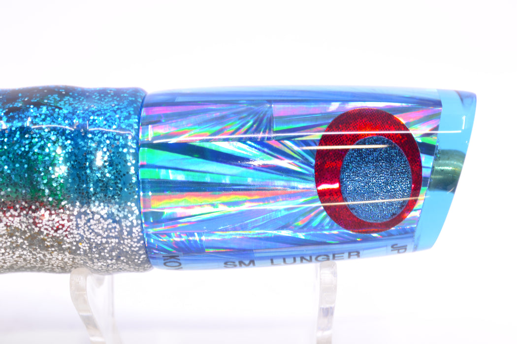 Koya Lures Ice Blue Rainbow Starburst JP Small Lunger 10" 6oz Skirted Pink-Blue-Silver