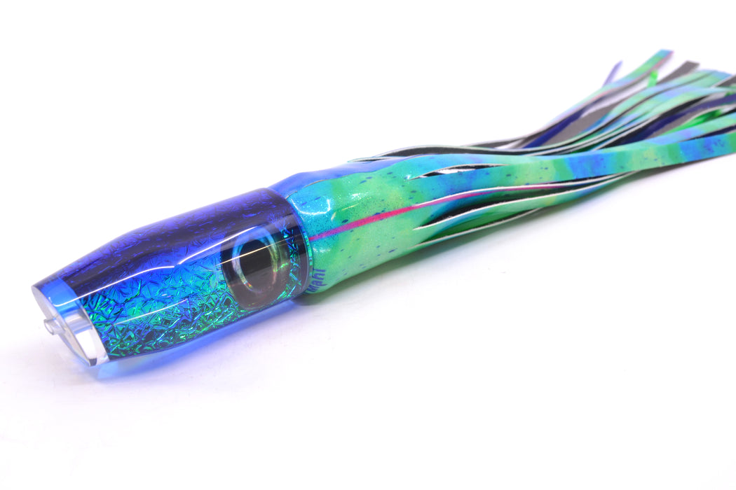 Moyes Lures Blue-Green Oil Slick Blue Back O.S. Plunger 12" 6oz FT Vinyl Mad Mahi GZE