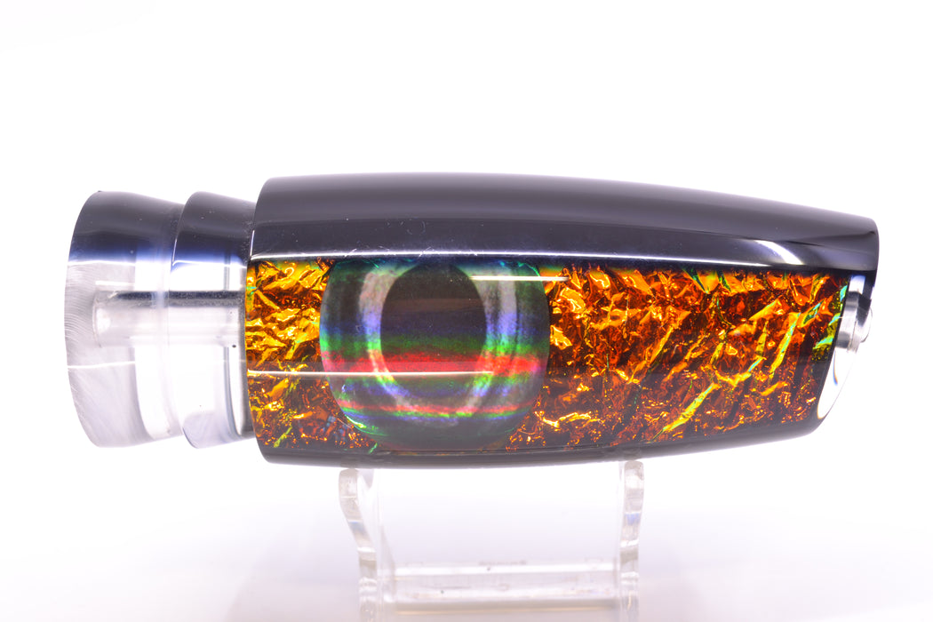 Moyes Lures Orange Dichro Black Back Taxi Eyes Large Plunger 14" 8.2oz GZE