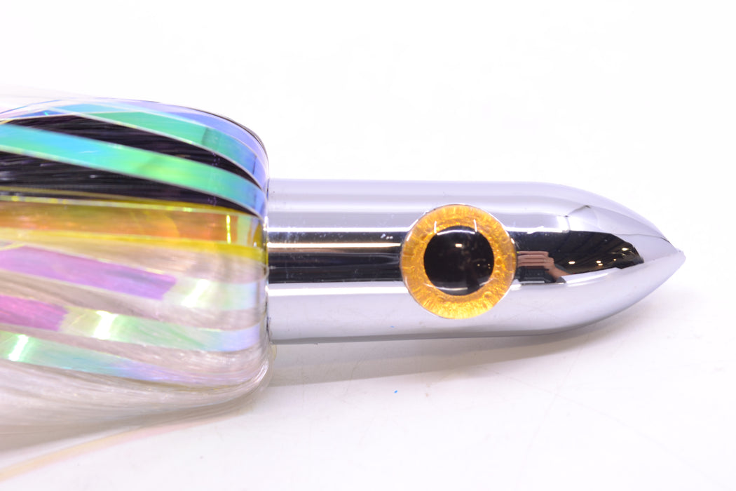 Iland Lures Black-Yellow-Crystal Flash Hair Chrome Head "Hawaiian Eye" Ilander 8.5" 2.5oz IL400F-BK/YL/CY