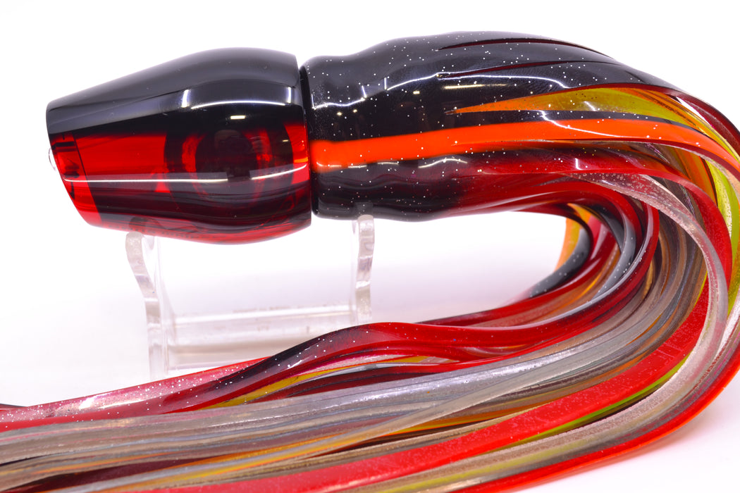 Moyes Lures Red Mirrored Black Back Taxi Eyes Medium Sumo 12" 6.8oz Skirted