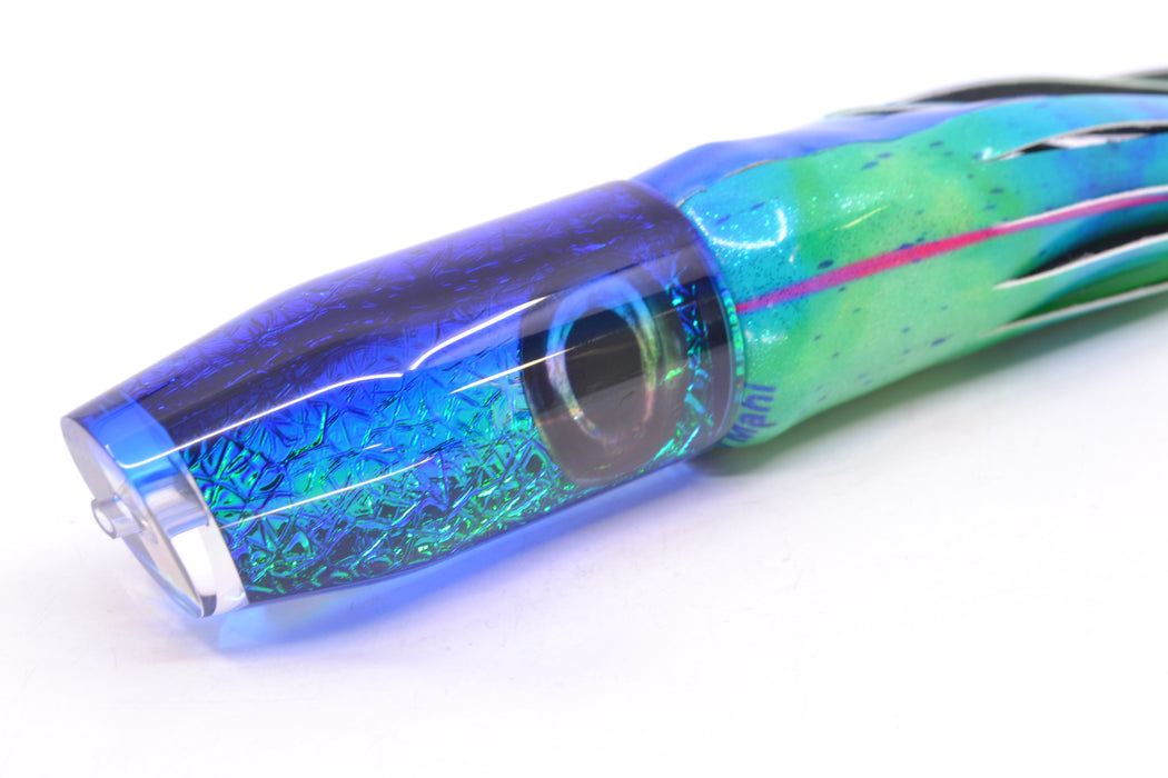 Moyes Lures Blue-Green Oil Slick Blue Back O.S. Plunger 12" 6oz FT Vinyl Mad Mahi GZE