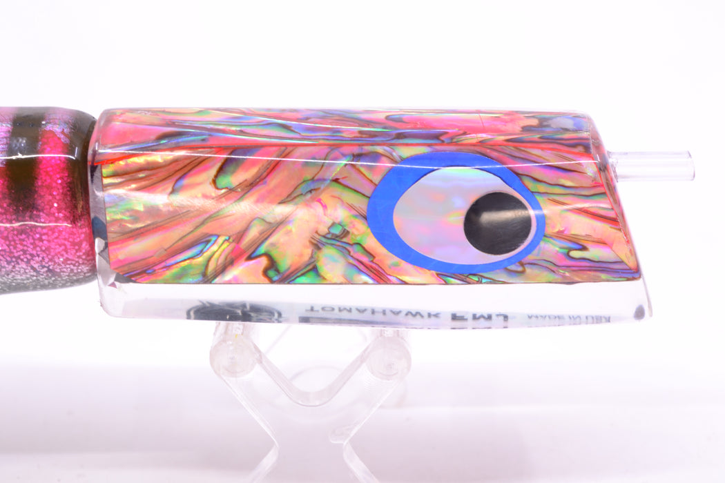 Marlinstar Pink Paua Shell Lead Medium Tomahawk FMJ 9"+ 11.4oz Skirted Pink Aurora GZE