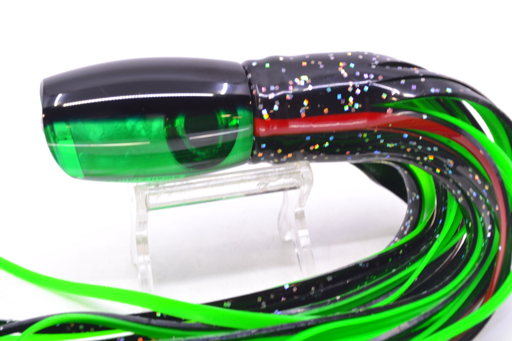 Moyes Lures Green MOP Black Back Small Argus 9" 3.5oz Skirted Black/Green GZE