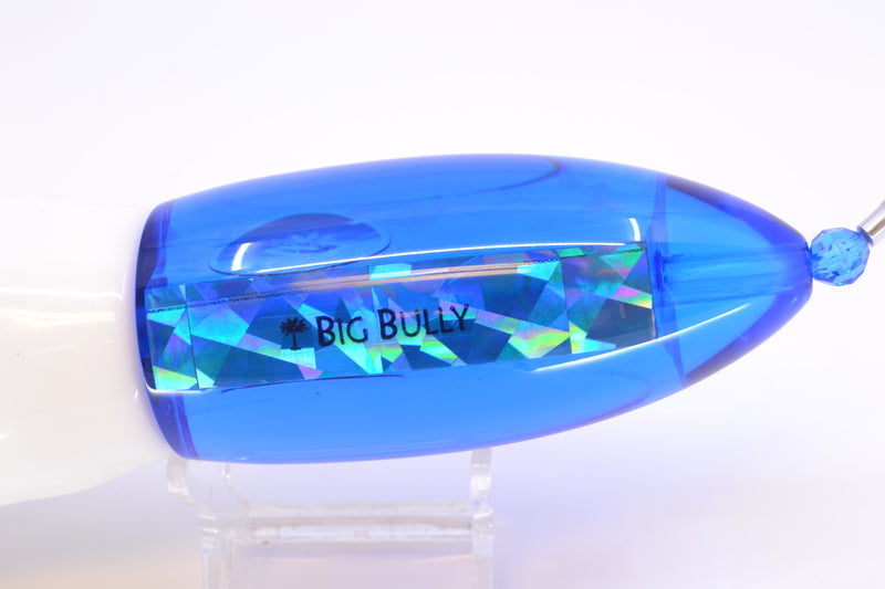Palmetto Lures Blue Rainbow Flake Big Bully 12" 17oz Skirted White/Blue
