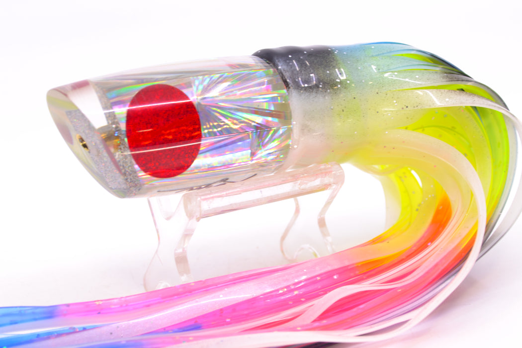 Koya Lures Silver Rainbow Starburst Red Eyes Poi Dog 9" 7oz Skirted Fruit Salad