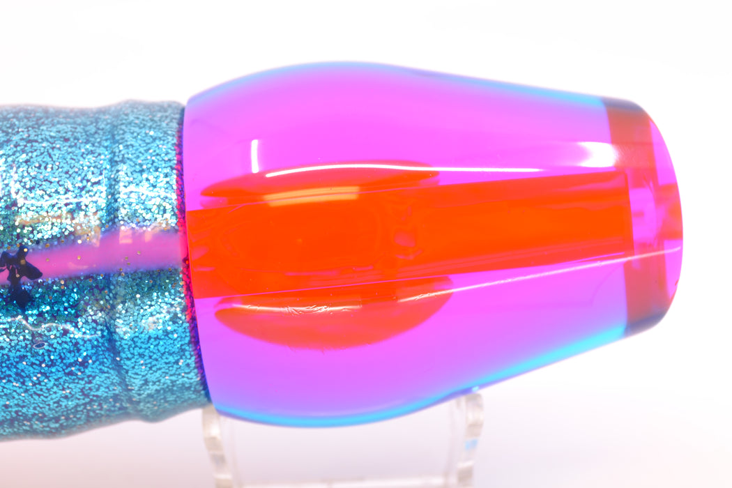 Moyes Lures Ice Blue Mirrored Pink Back Taxi Eyes XL Sumo 16" 20.5oz Skirted Blue-Silver