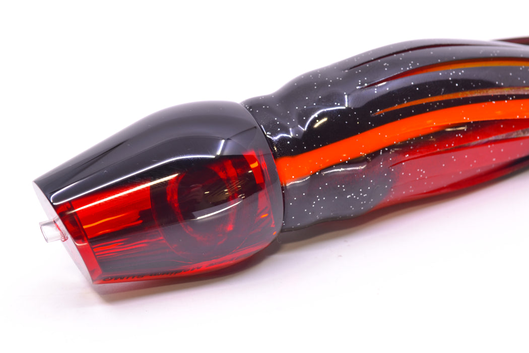 Moyes Lures Red Mirrored Black Back Taxi Eyes Medium Sumo 12" 6.8oz Skirted