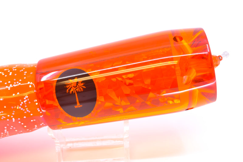 Palmetto Lures Orange Rainbow Flake LegaSea Jr 14" 19oz Skirted Orange-Pink