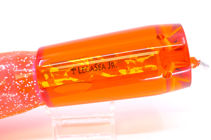 Palmetto Lures Orange Rainbow Flake LegaSea Jr 14" 19oz Skirted Orange-Pink