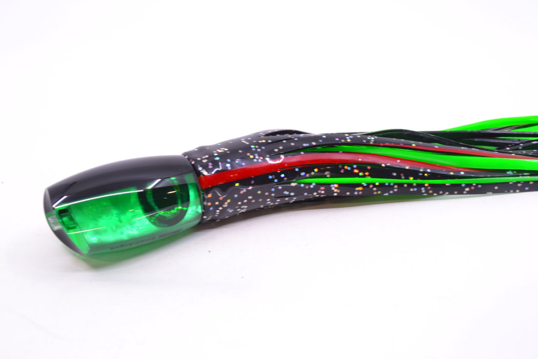 Moyes Lures Green MOP Black Back Small Argus 9" 3.5oz Skirted Black/Green GZE
