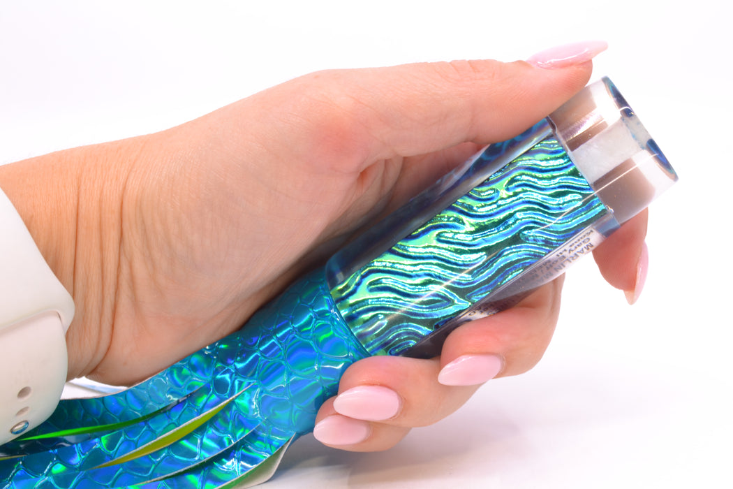 Marlin Magic Ice Blue-Akule Lava Medium Hard Head 9" 4oz Vinyl Turquoise Scale