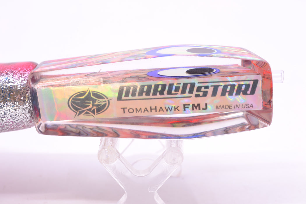 Marlinstar Pink Paua Shell Lead Medium Tomahawk FMJ 9"+ 11.4oz Skirted Pink Aurora GZE