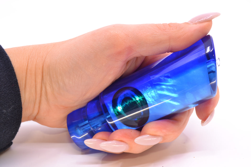 Moyes Lures Ice Blue MOP Blue Back Taxi Eyes Medium Pipe Bomb 12" 4.6oz GZE