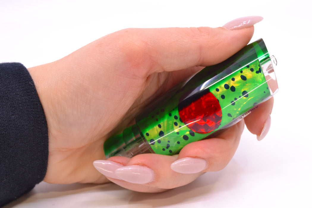 Moyes Lures Mahi MOP Green Back Red Eyes Small Dark-N-Stormy 9" 2.6oz