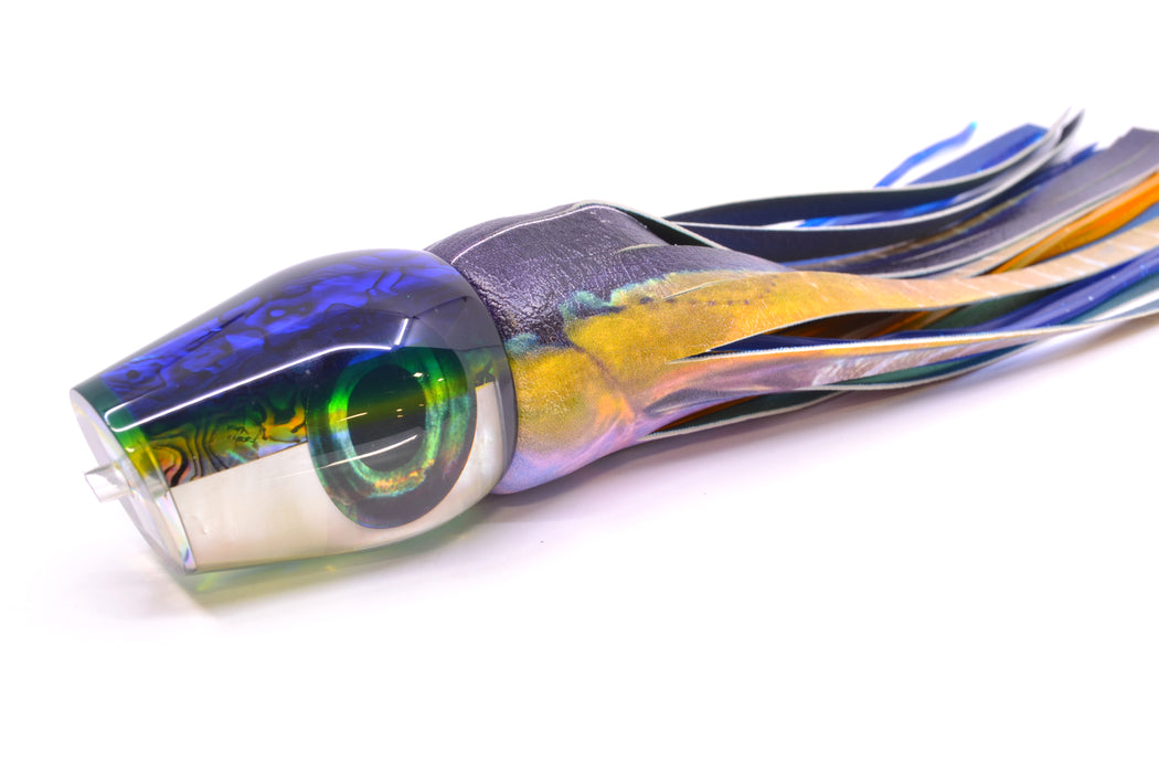 Moyes Lures Yellowfin Paua-MOP Blue-Yellow Back Large Sumo 14" 10.3oz ALV Vinyl Yellowfin
