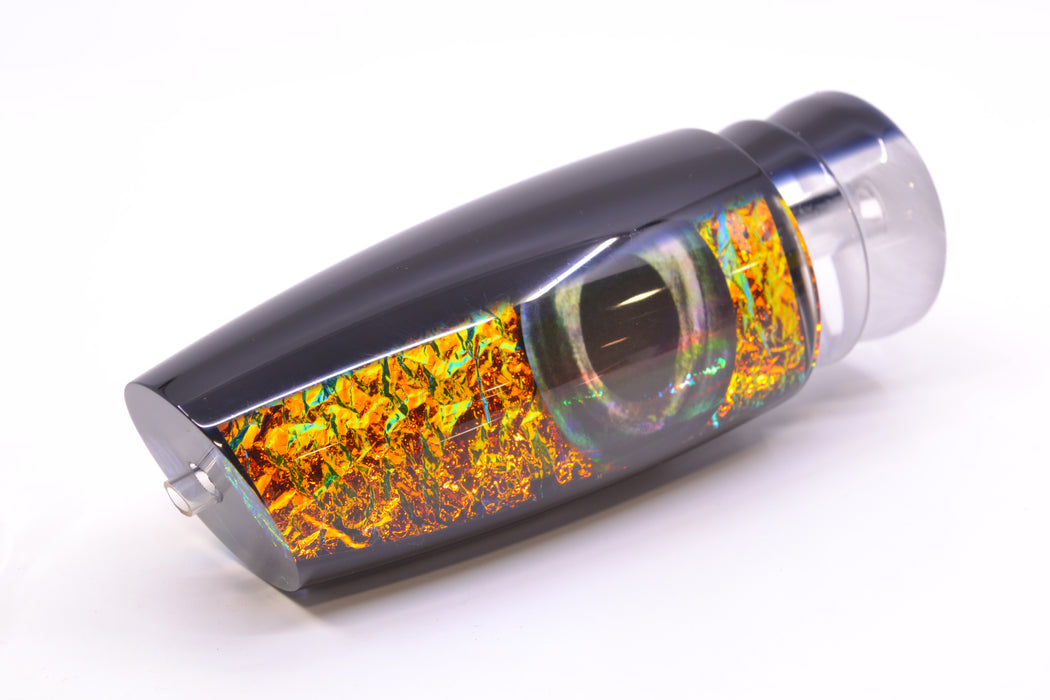 Moyes Lures Orange Dichro Black Back Taxi Eyes Large Plunger 14" 8.2oz GZE