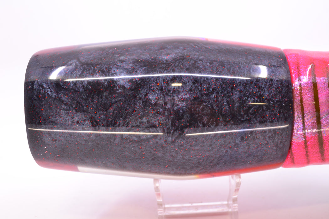 Ali'i Kai Lures Red-Pink Shell Charcoal Back Fish Head Torta Teaser 34oz Skirted