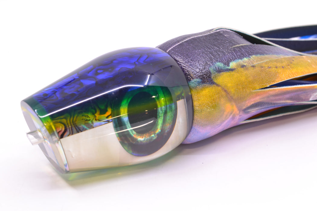 Moyes Lures Yellowfin Paua-MOP Blue-Yellow Back Large Sumo 14" 10.3oz ALV Vinyl Yellowfin