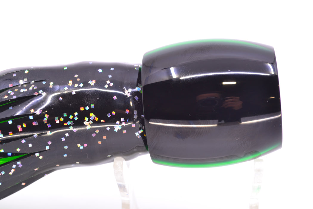 Moyes Lures Green MOP Black Back Taxi Eyes Large Secret 12" 6.5oz Skirted Black Aurora GZE