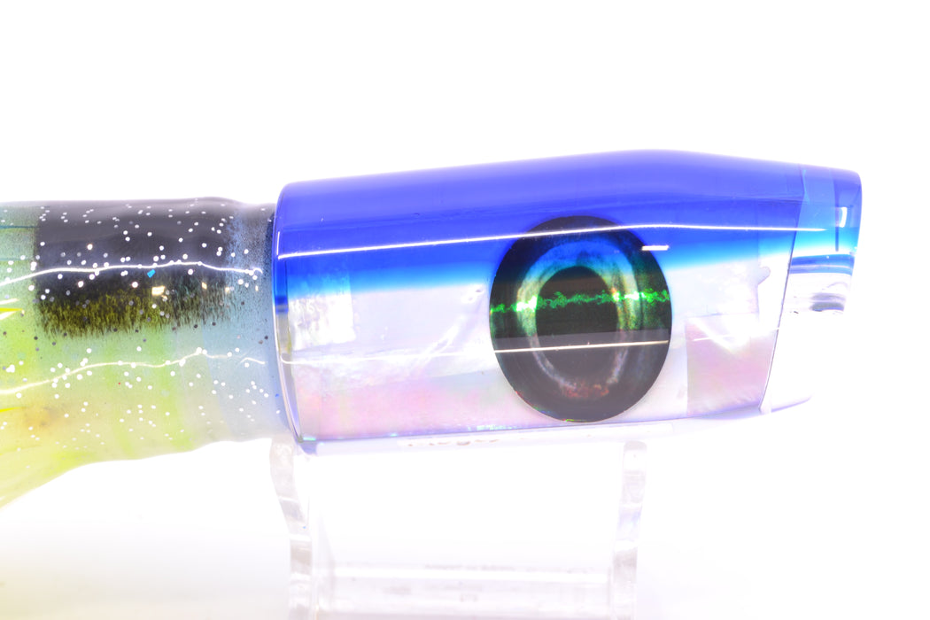 Moyes Lures White MOP Blue Back Taxi Eyes Davey Boy 12" 8oz Skirted Fruit Salad