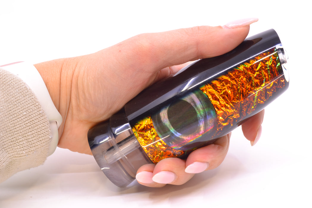 Moyes Lures Orange Dichro Black Back Taxi Eyes Large Plunger 14" 8.2oz GZE