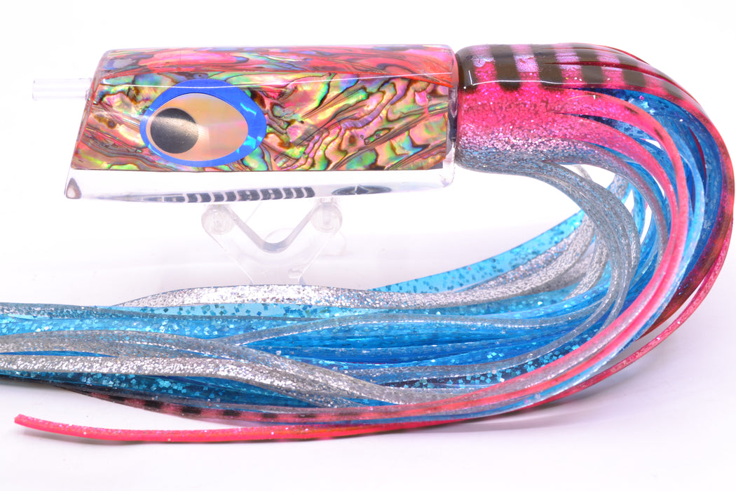 Marlinstar Pink Paua Shell Lead Medium Tomahawk FMJ 9"+ 11.4oz Skirted Pink Aurora GZE